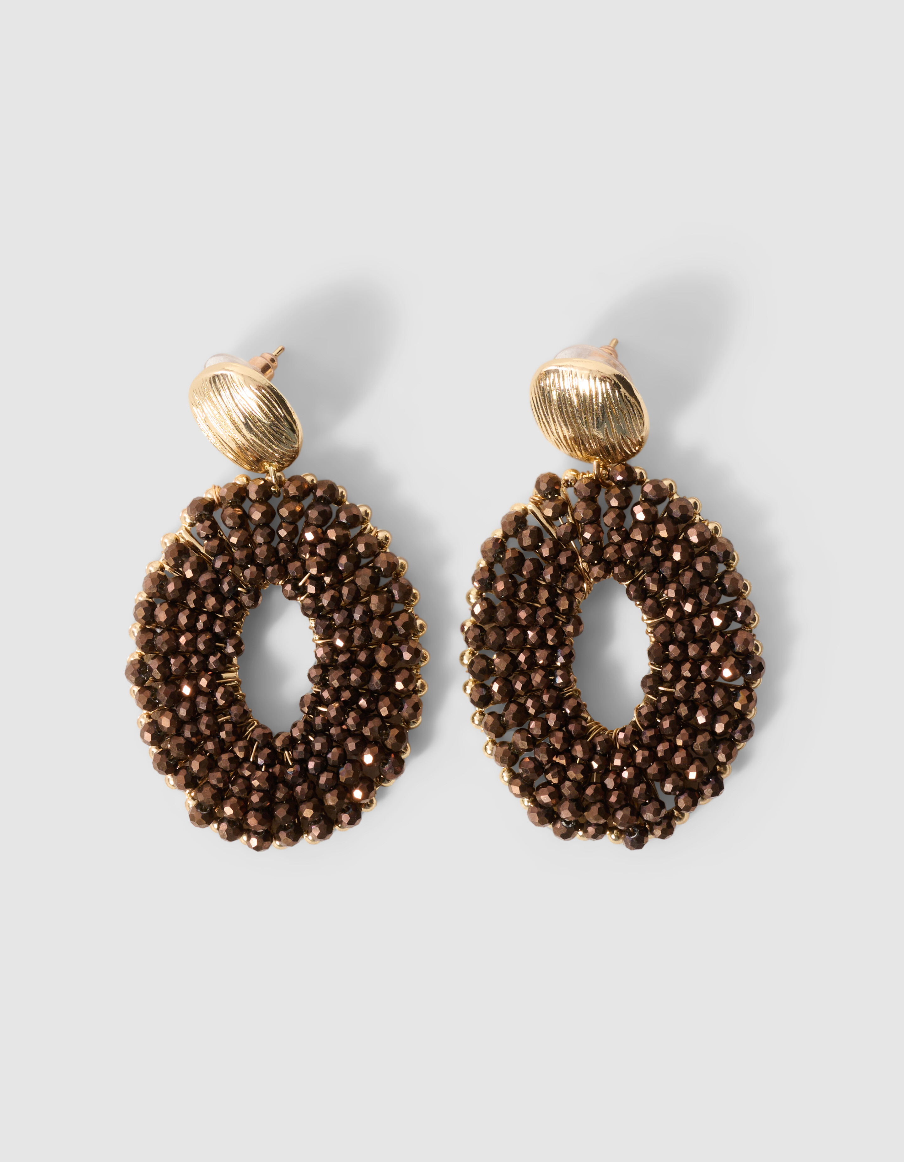 Beaded Oorbellen Bruin/Goud SHOEBY ACCESSOIRES