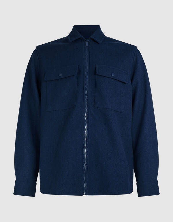 Soft Zip Overshirt Donkerblauw SHOEBY MEN