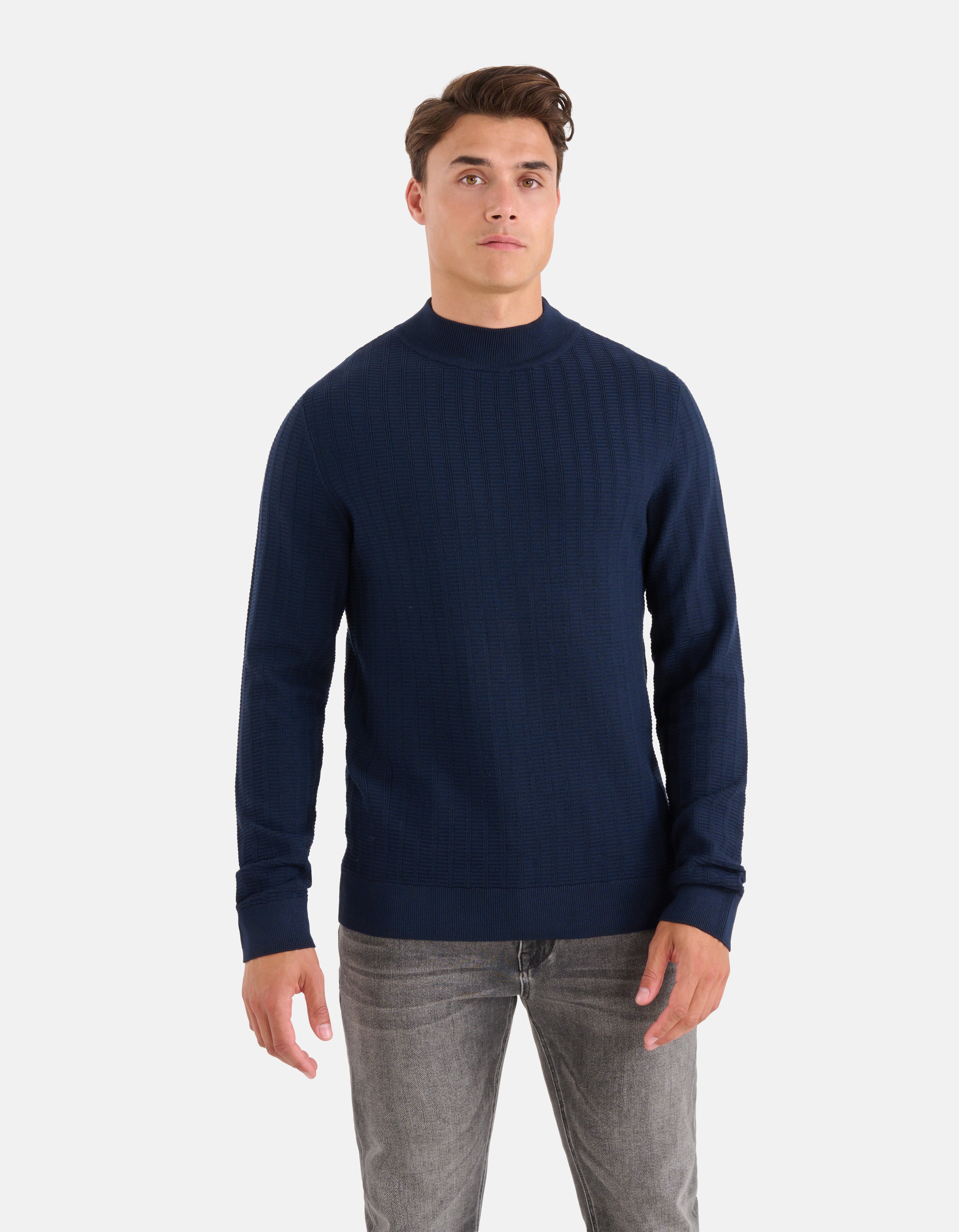 Structuur Trui Donkerblauw SHOEBY MEN