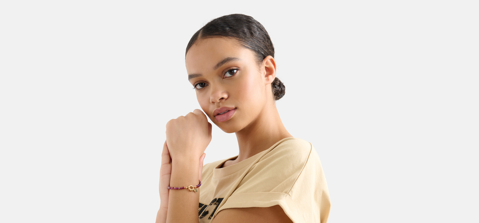 Beaded Armband Paars SHOEBY ACCESSOIRES
