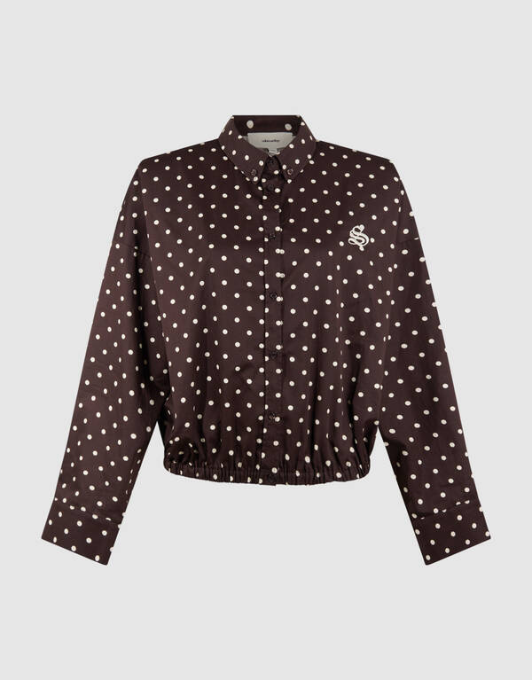 Polkadot Blouse Donkerbruin SHOEBY WOMEN