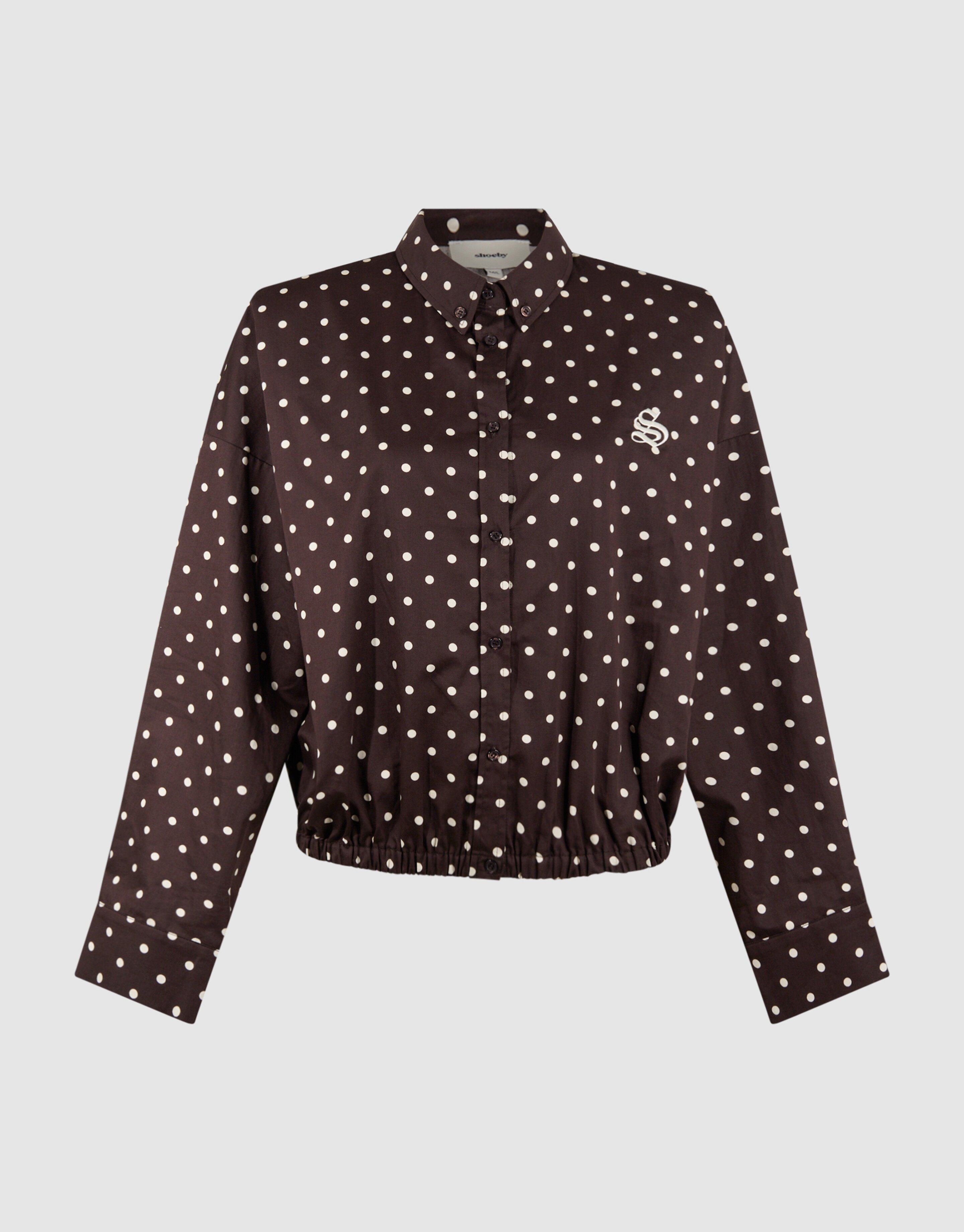 Polkadot Blouse Donkerbruin SHOEBY WOMEN