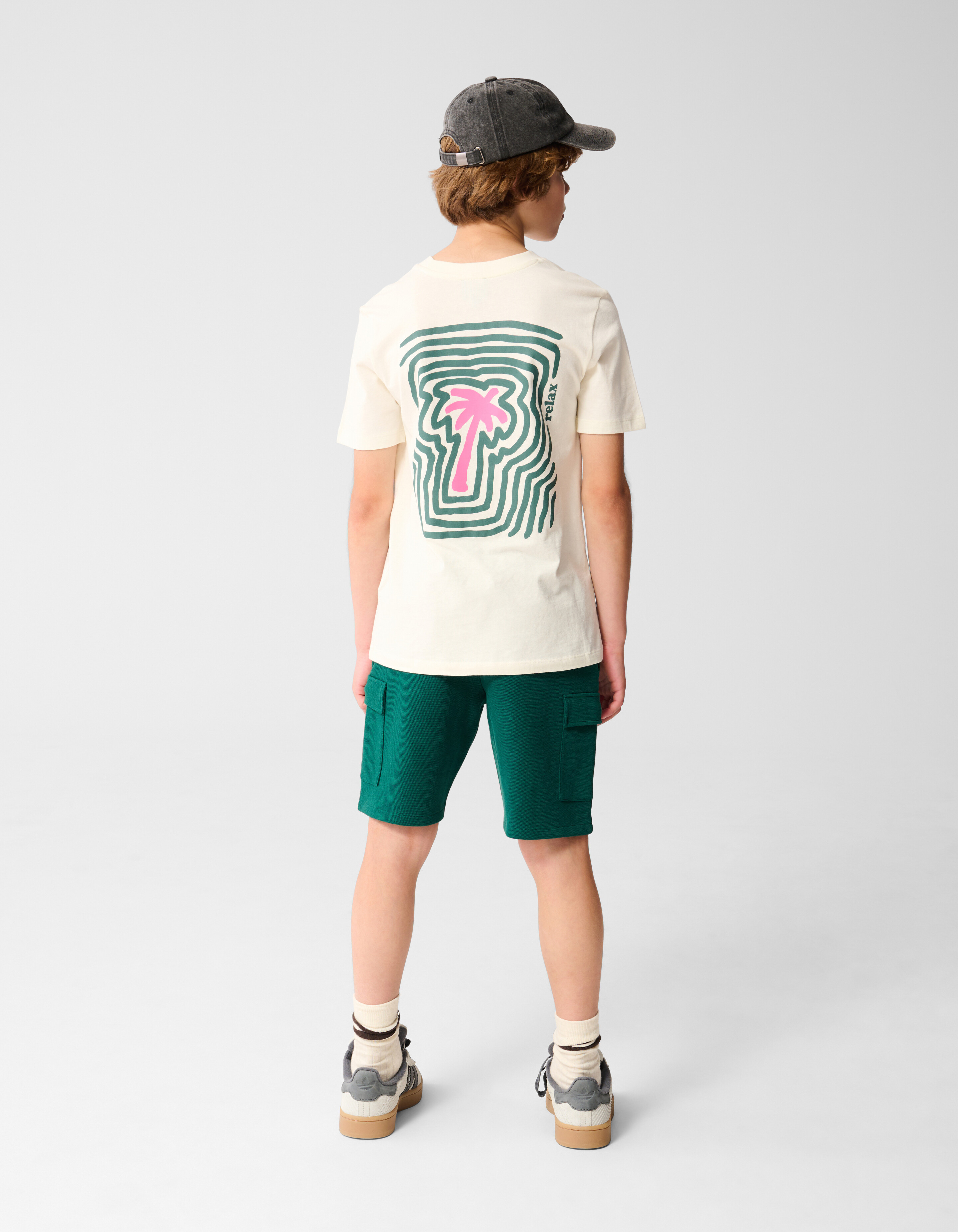 Palm Artwork T-shirt Gebroken Wit SHOEBY BOYS
