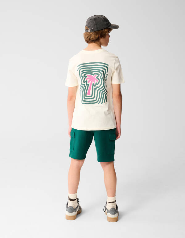 Palm Artwork T-shirt Gebroken Wit SHOEBY BOYS