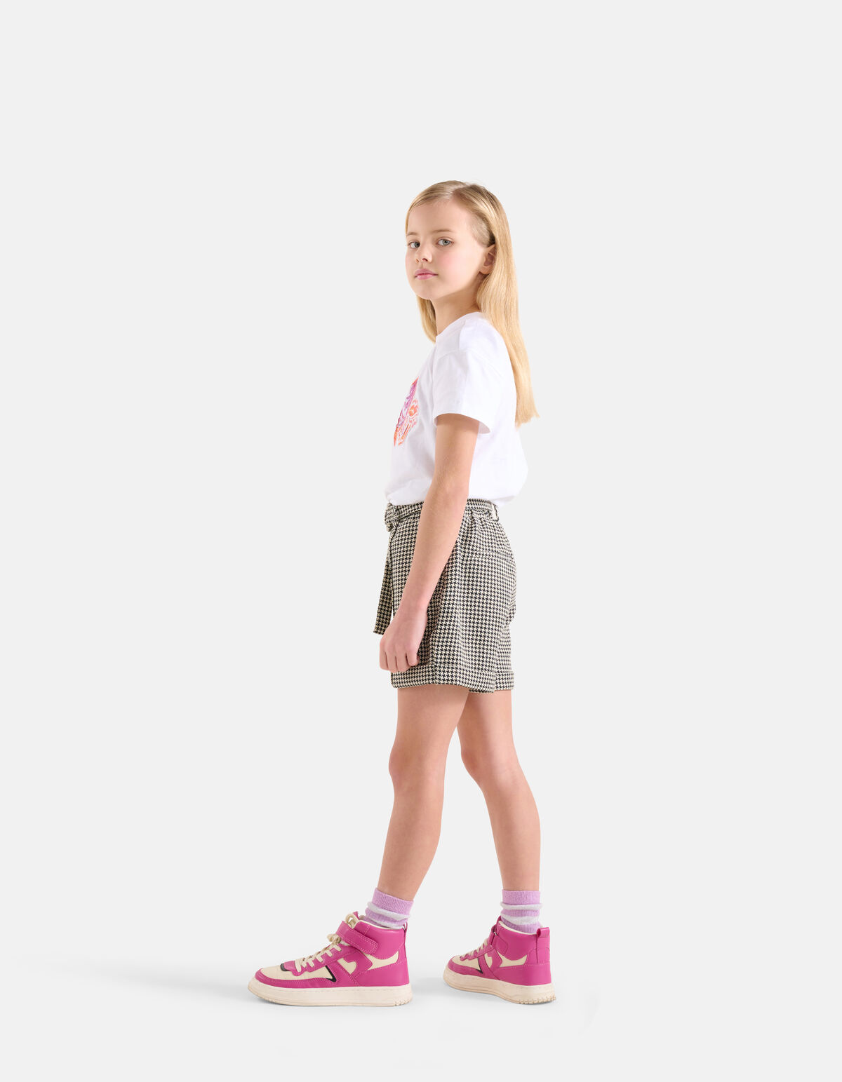 Pied-De-Poule Short Zwart/Wit SHOEBY GIRLS