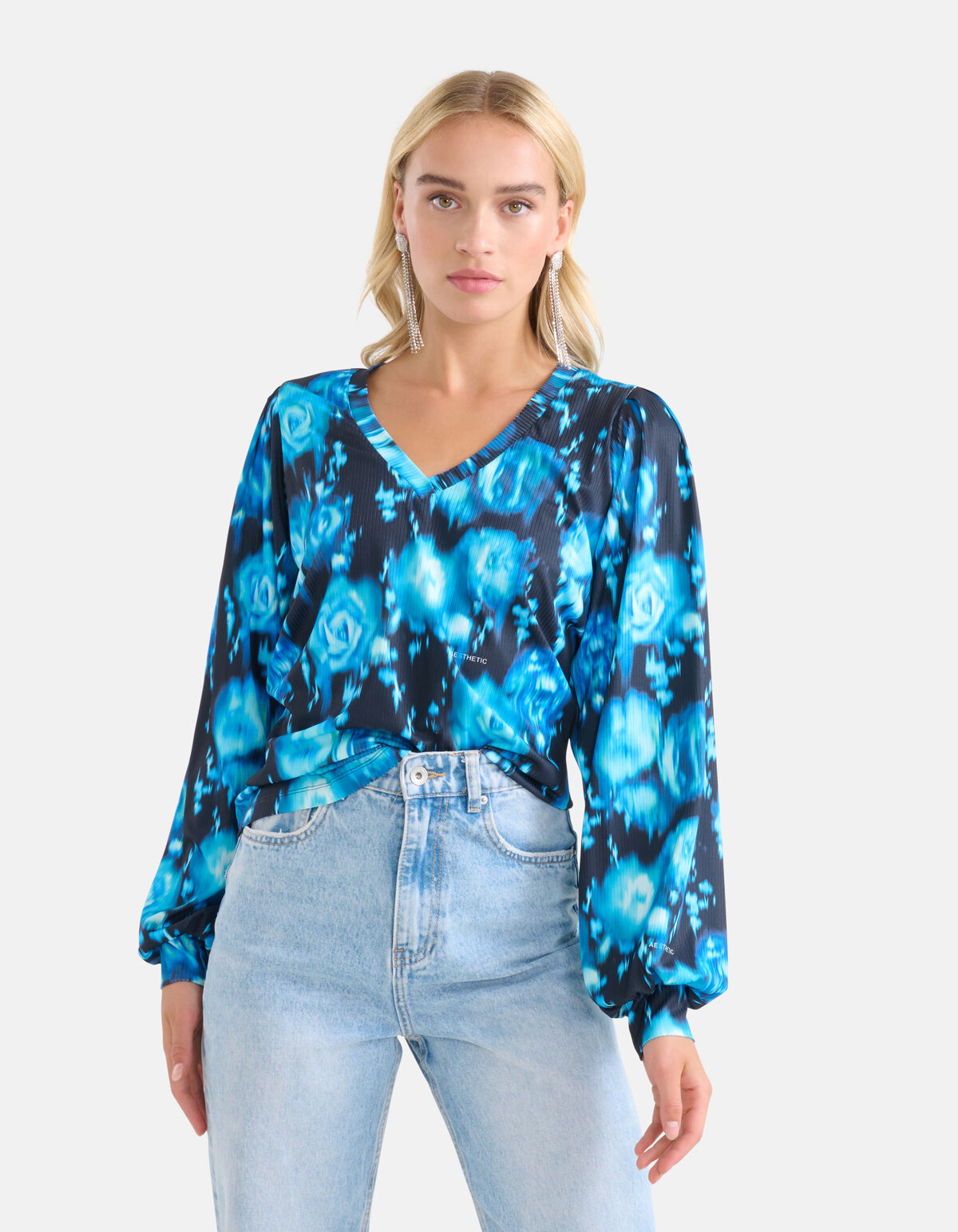 Rib Jersey Longsleeve Blauw SHOEBY WOMEN