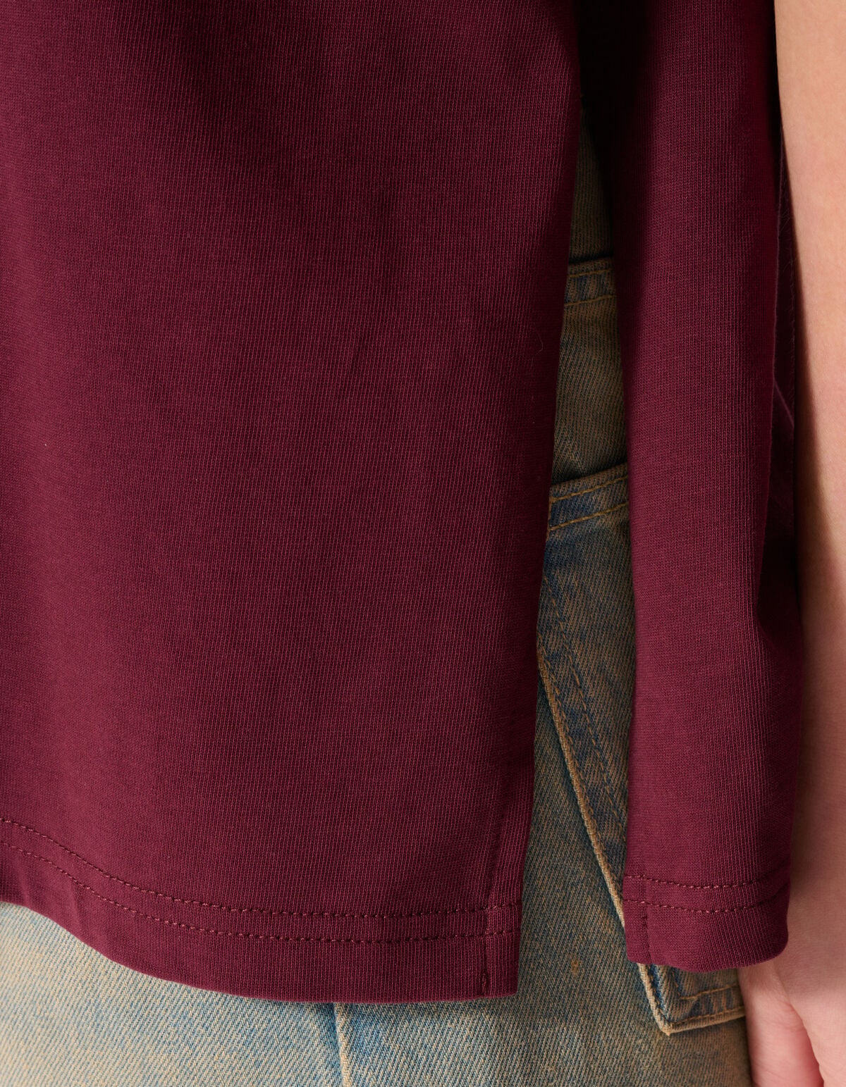 Split T-shirt Donkerrood SHOEBY WOMEN