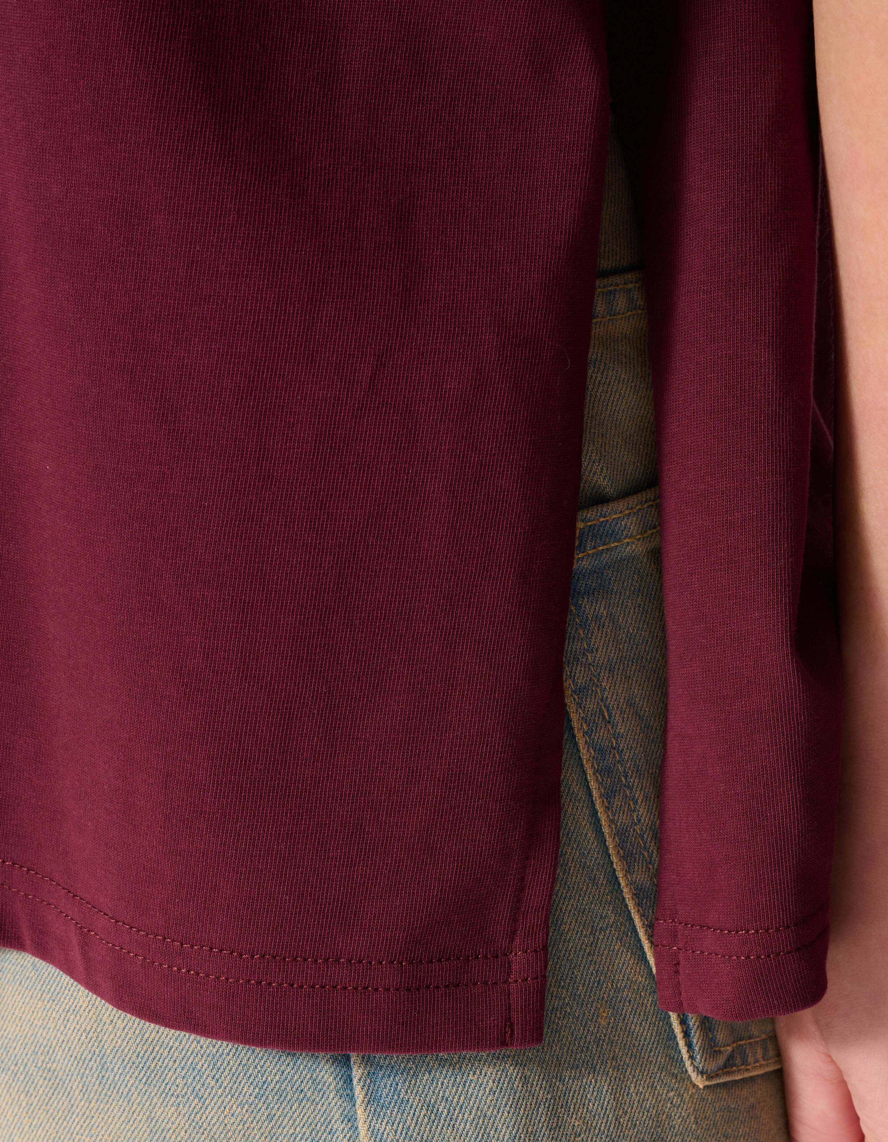 Split T-shirt Donkerrood SHOEBY WOMEN
