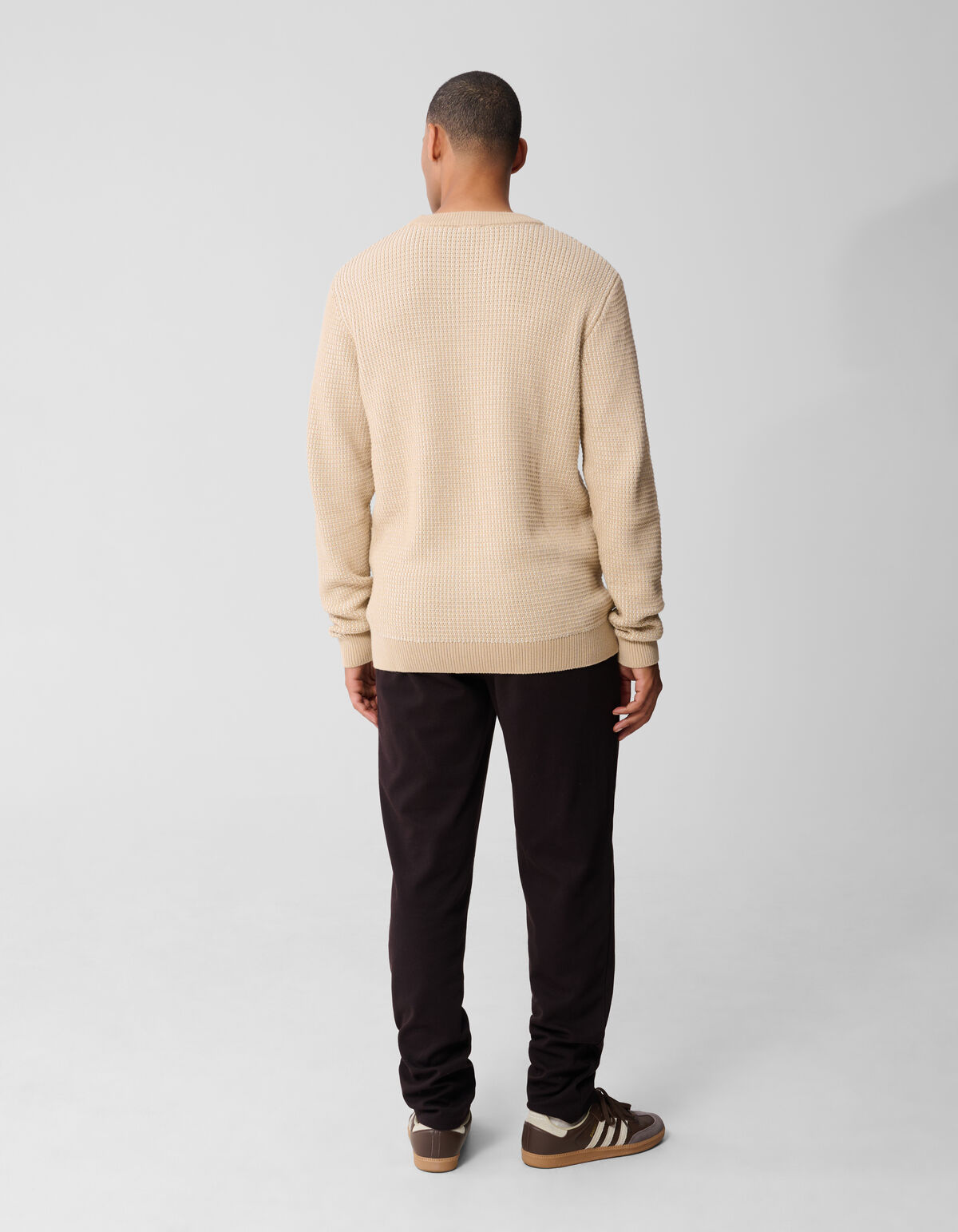 Structuur Regular Fit Broek Donkerbruin SHOEBY MEN