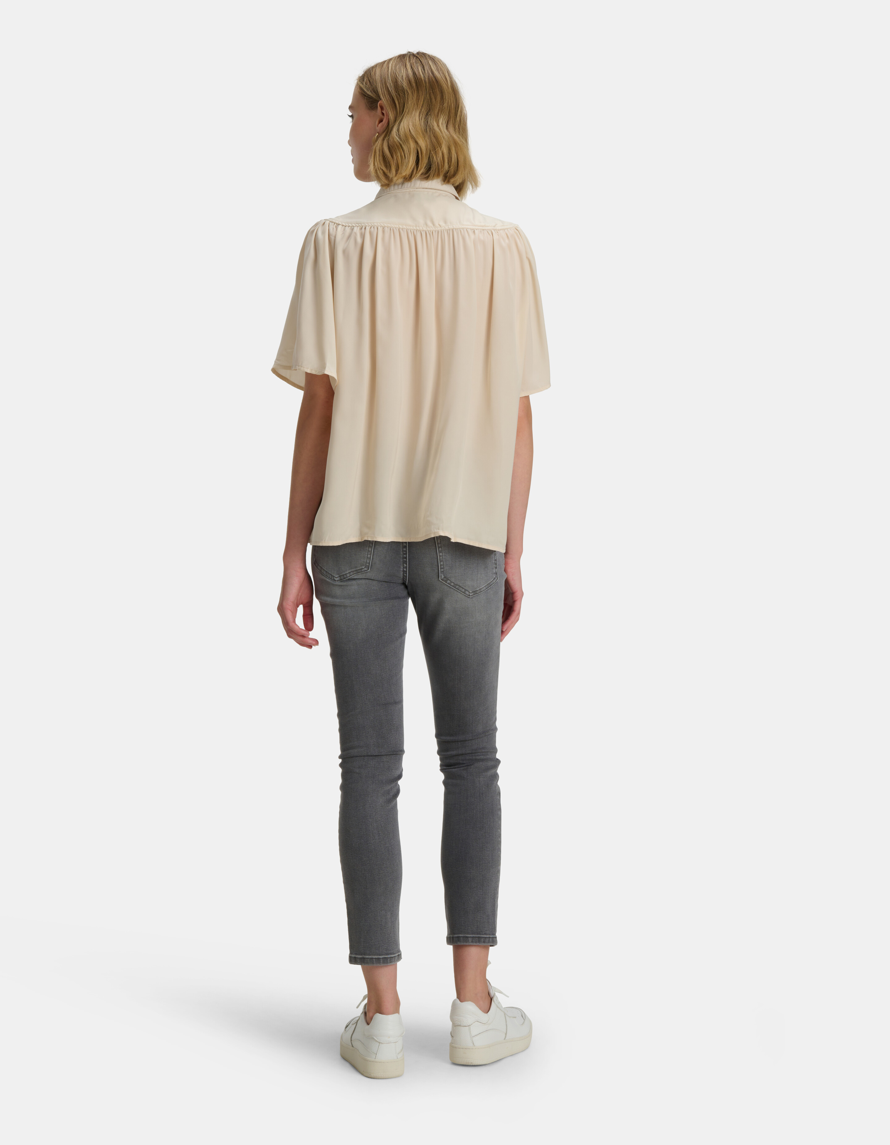Oversized Satijnen Blouse Beige SHOEBY WOMEN