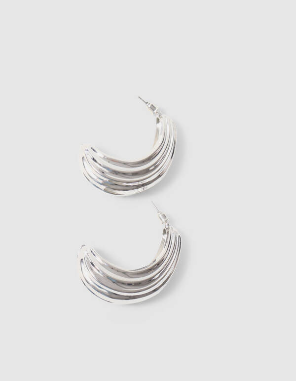 Structuur Oorbellen Zilver SHOEBY ACCESSOIRES