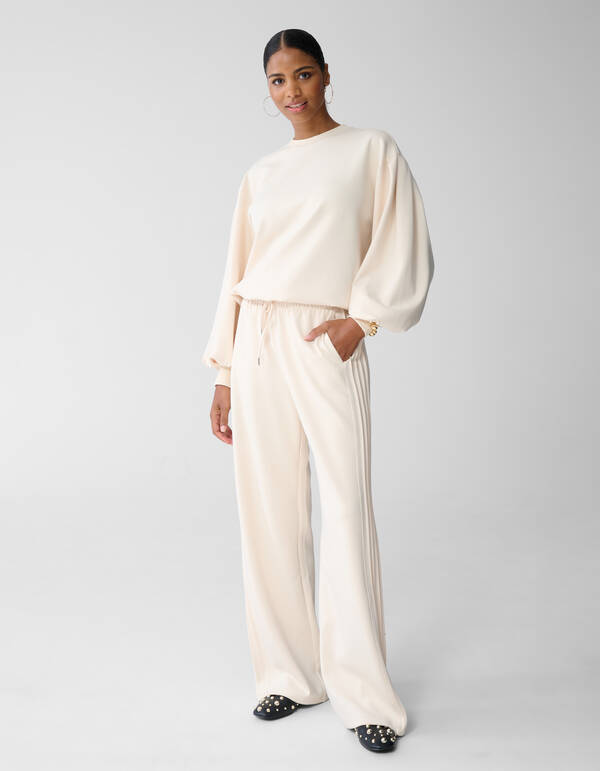 Wide Leg Broek Gebroken Wit SHOEBY WOMEN