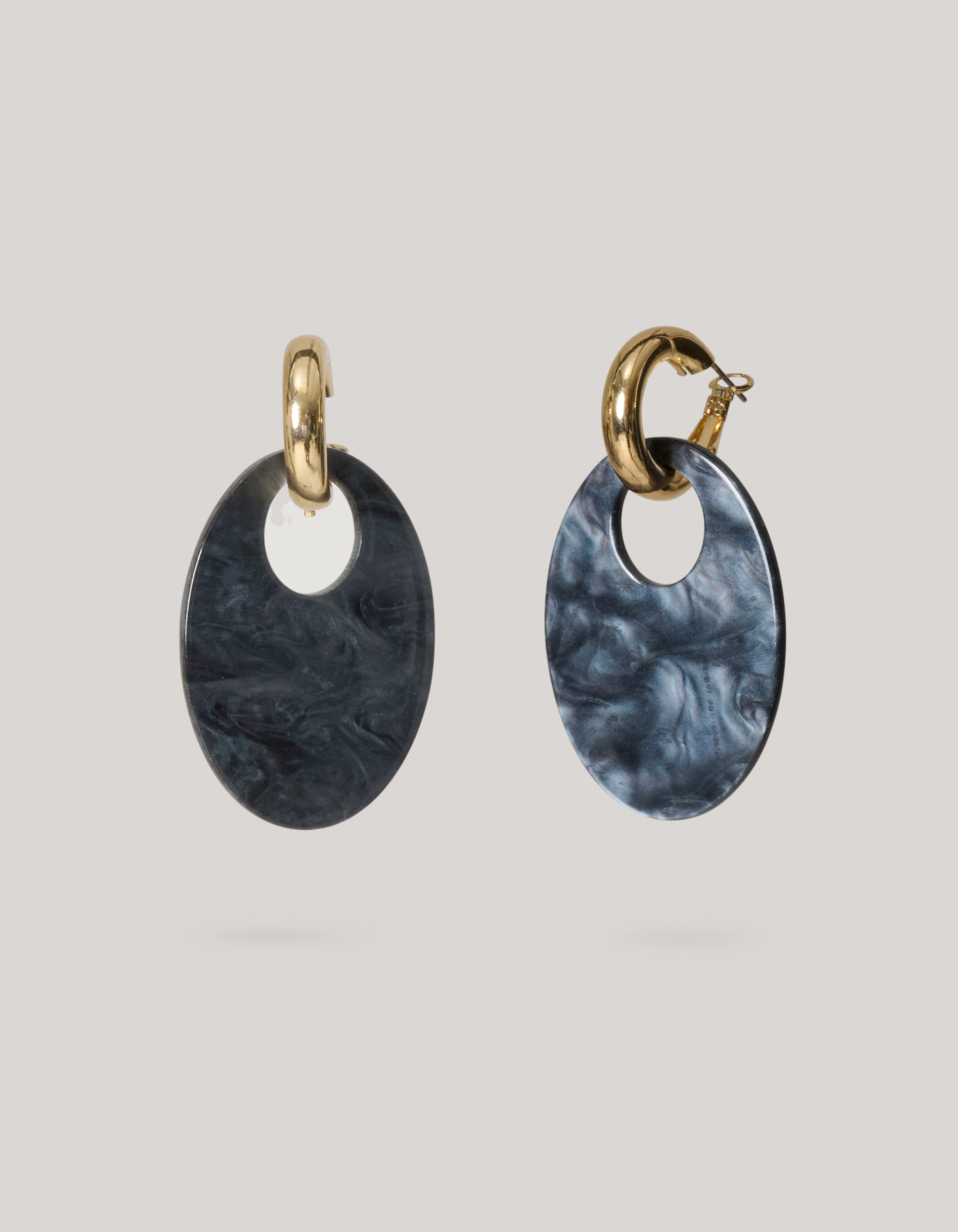 Oval Oorbellen Donkerblauw SHOEBY ACCESSOIRES