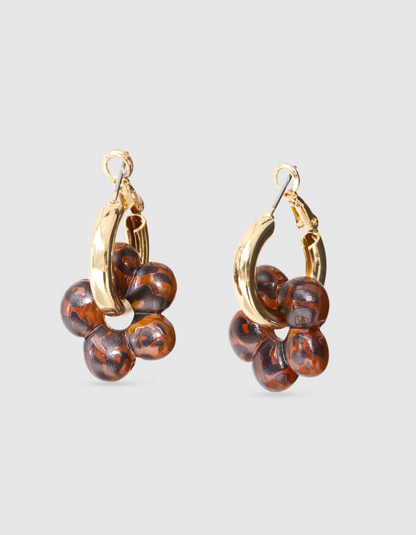 Flower Hoop Oorbellen Bruin SHOEBY ACCESSOIRES