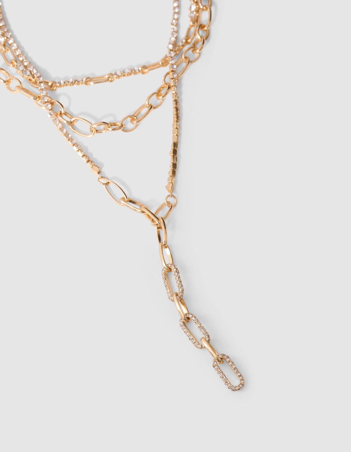 Triple Layer Strass Ketting Goud SHOEBY ACCESSOIRES