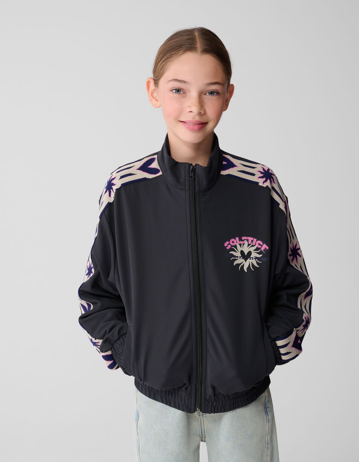 Heart Tape Zip Jack Donkergrijs SHOEBY GIRLS