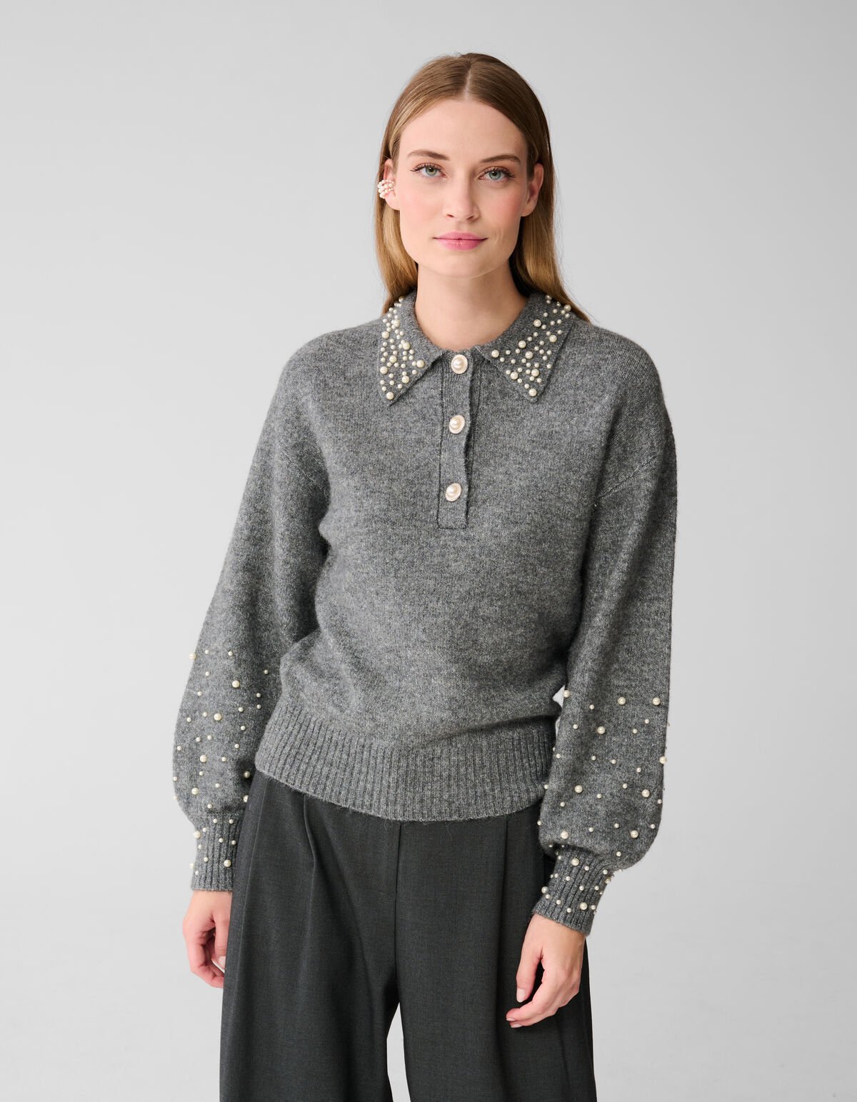 Parel Knit Trui Grijs SHOEBY WOMEN