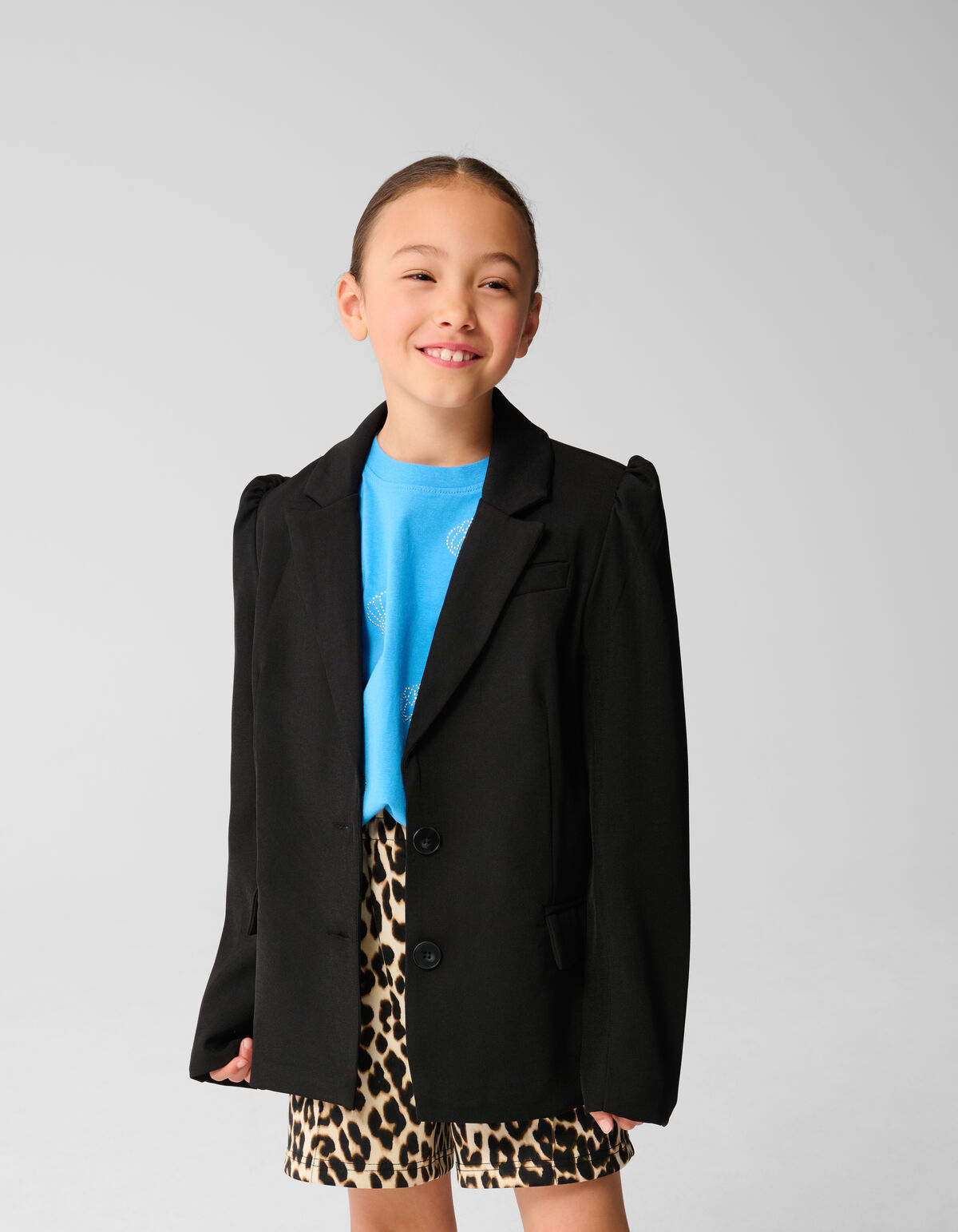 Puff Sleeve Blazer Zwart SHOEBY GIRLS