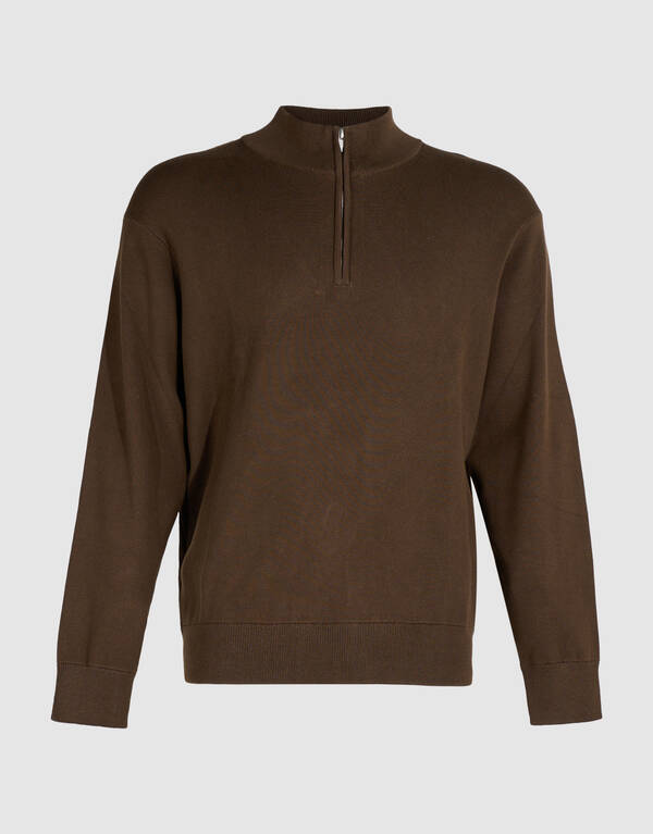 Turtle Half Zip Trui Bruin SHOEBY MEN