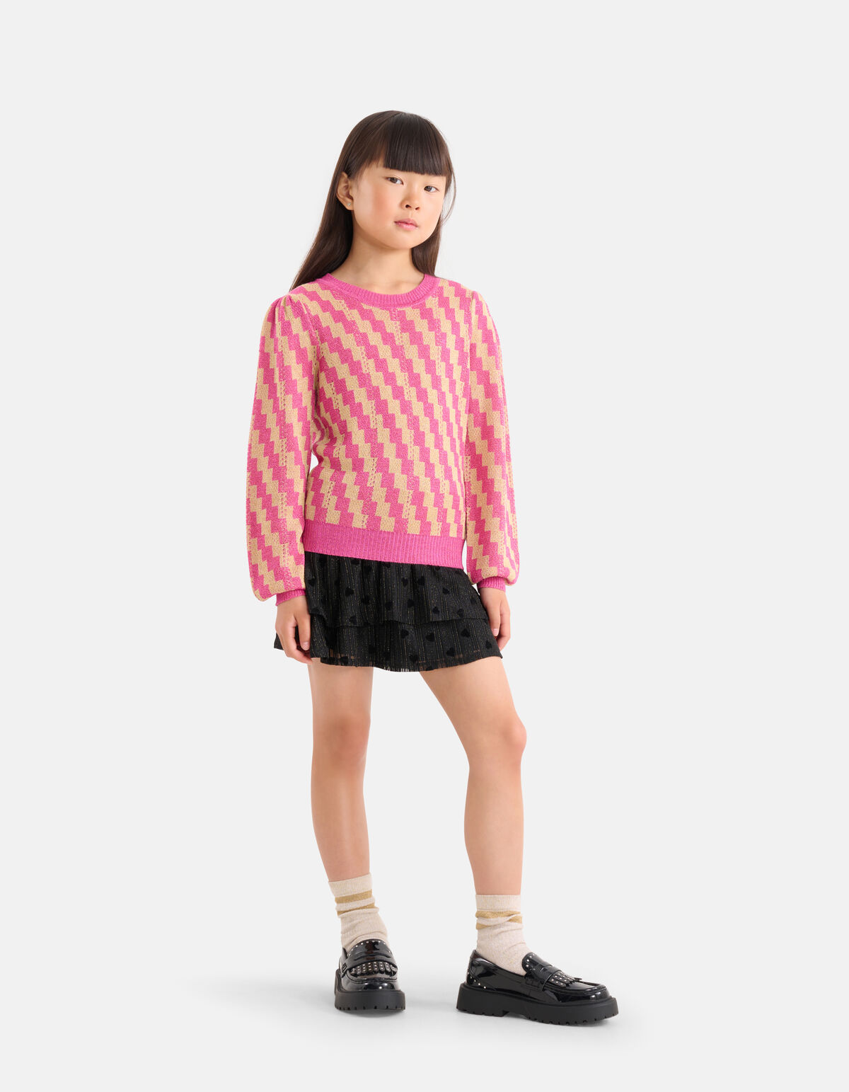 Jacquard Trui Goud SHOEBY GIRLS