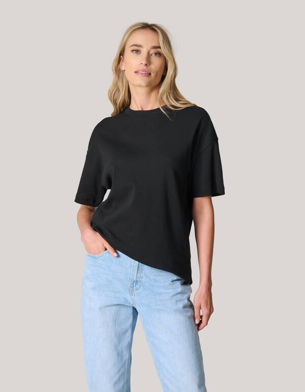 Oversized Basis T-shirt Zwart SHOEBY WOMEN