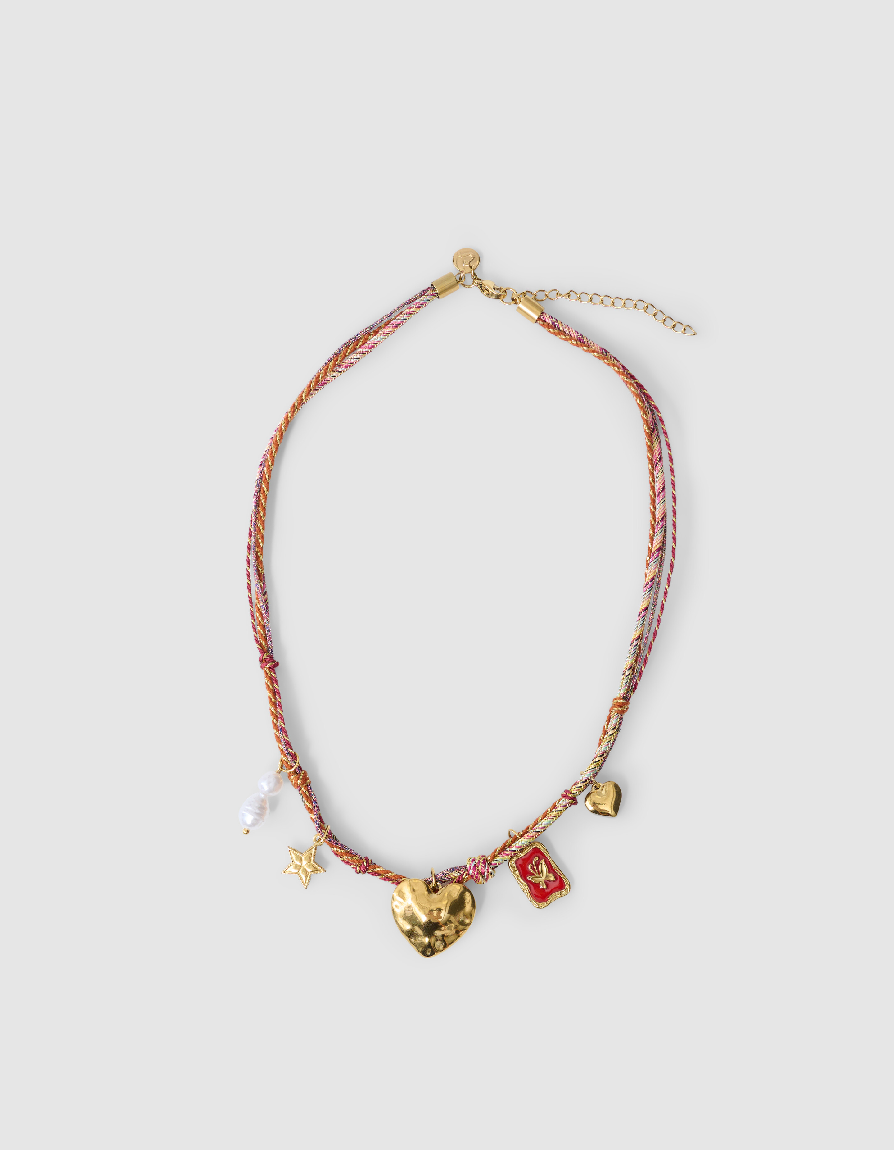 Touw Charm Ketting Bruin SHOEBY ACCESSOIRES