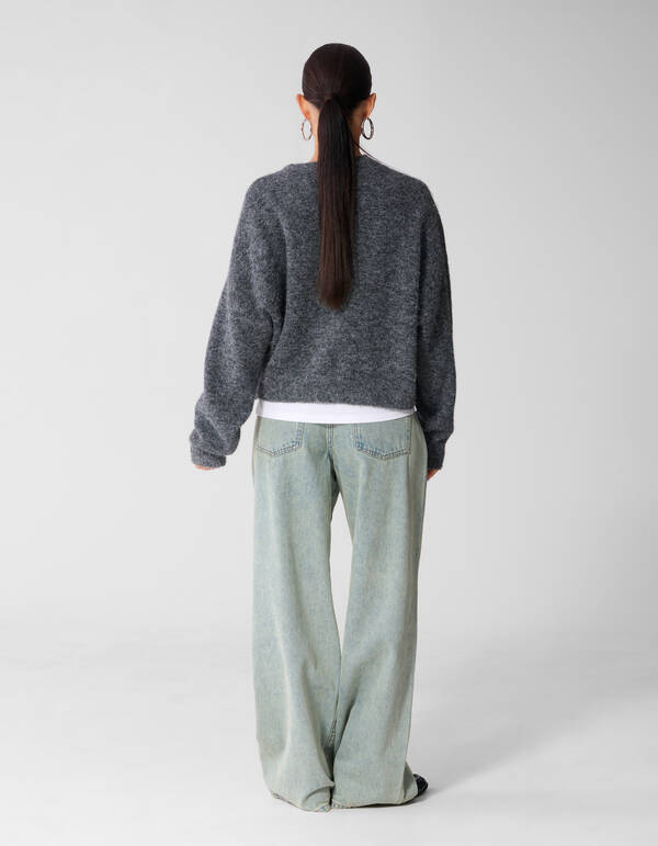 Wide Leg Fit Jeans Met Knoopsluiting Bleached SHOEBY WOMEN