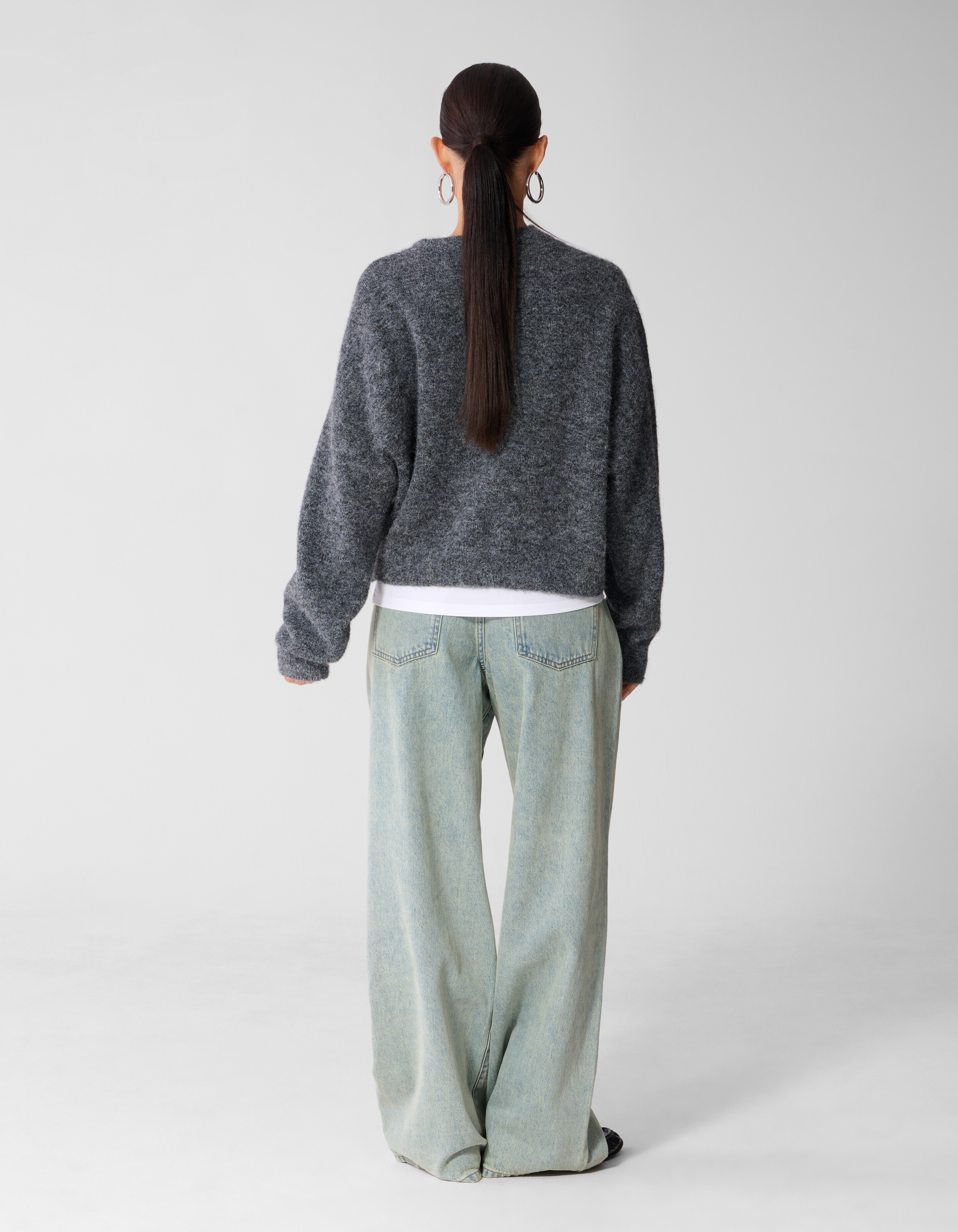 Wide Leg Fit Jeans Met Knoopsluiting Bleached SHOEBY WOMEN
