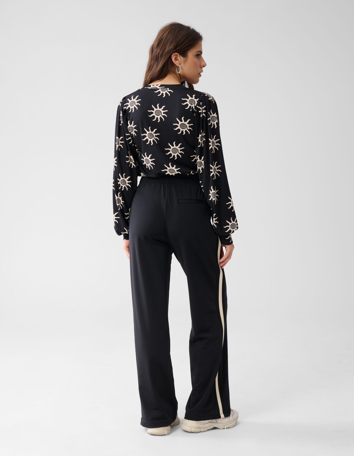 Basic Wide Leg Broek Zwart SHOEBY WOMEN