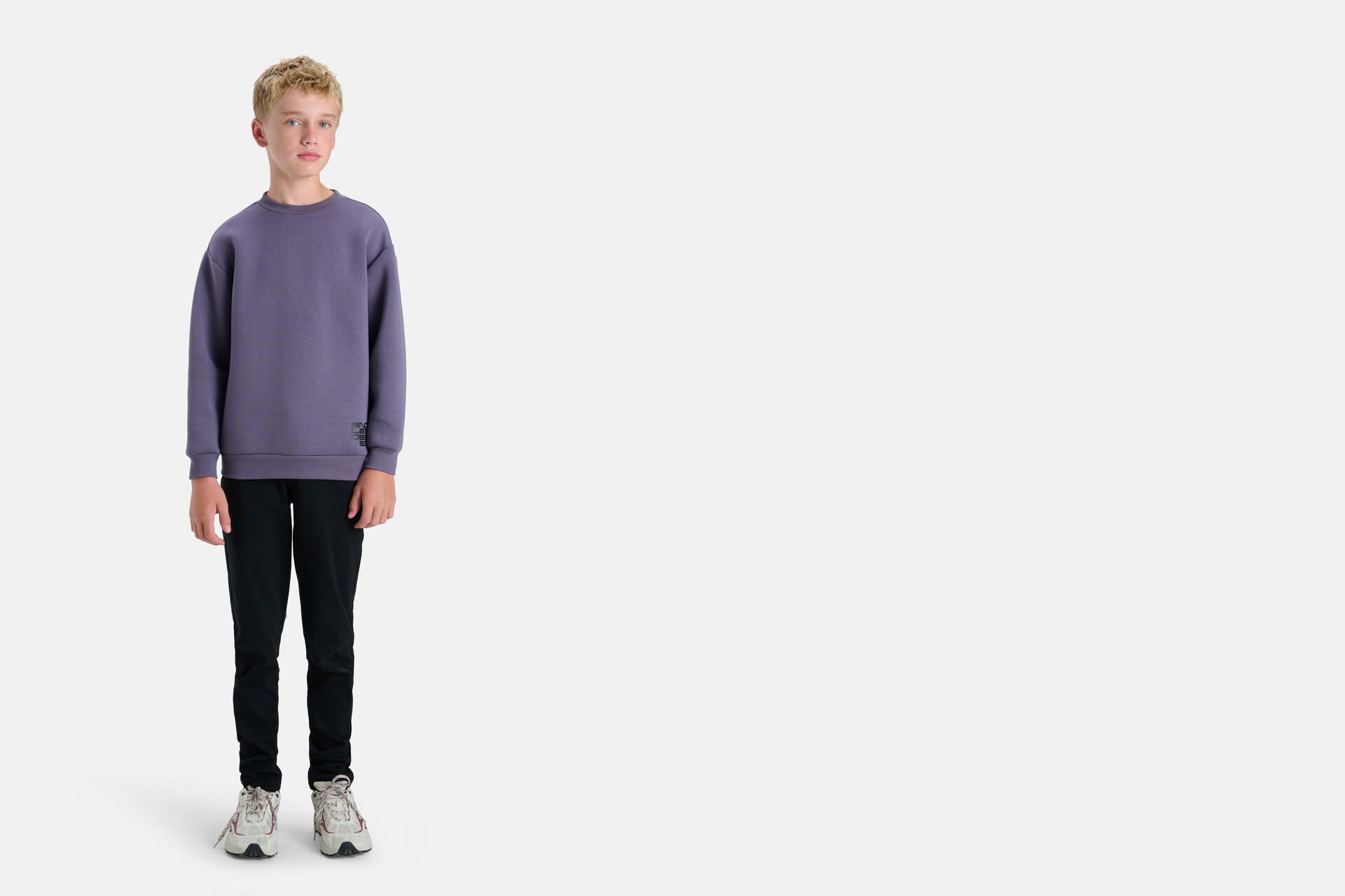 Tekst Print Sweater Donkerpaars SHOEBY BOYS