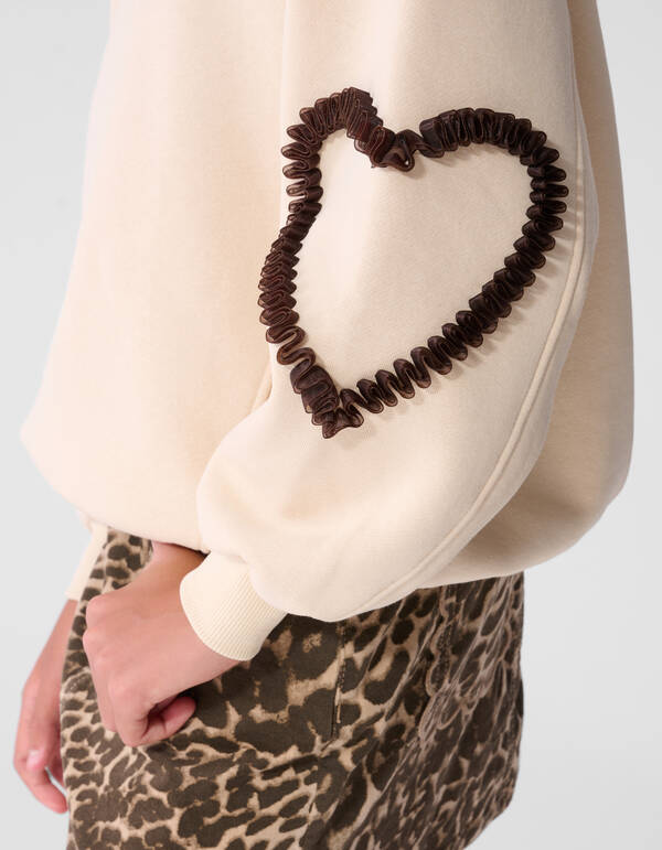Balloon Fit Heart Sweater Gebroken Wit SHOEBY GIRLS