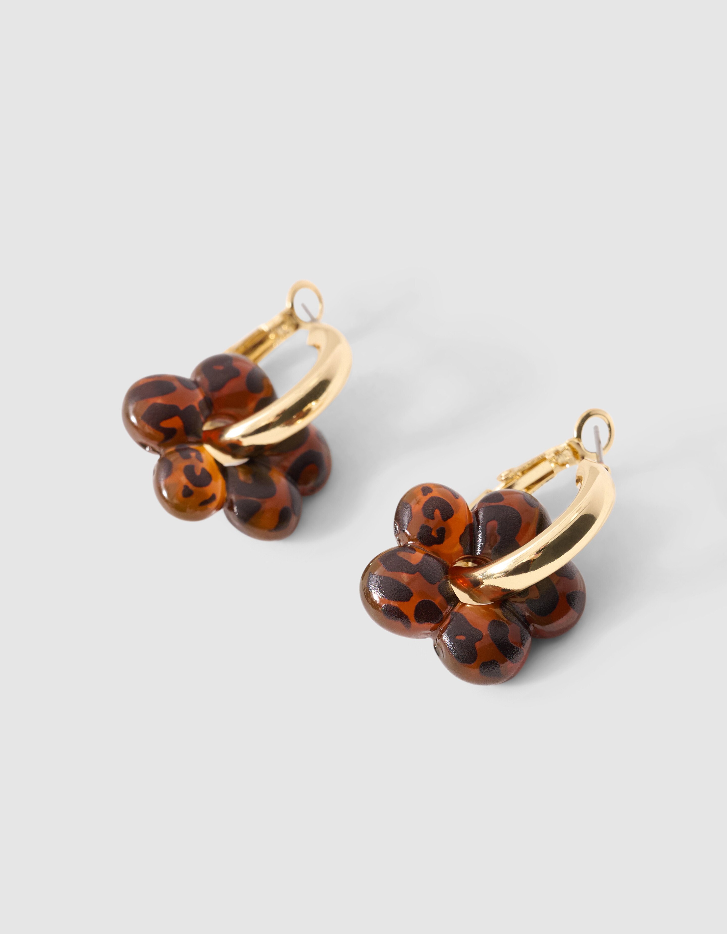 Flower Hoop Oorbellen Bruin SHOEBY ACCESSOIRES