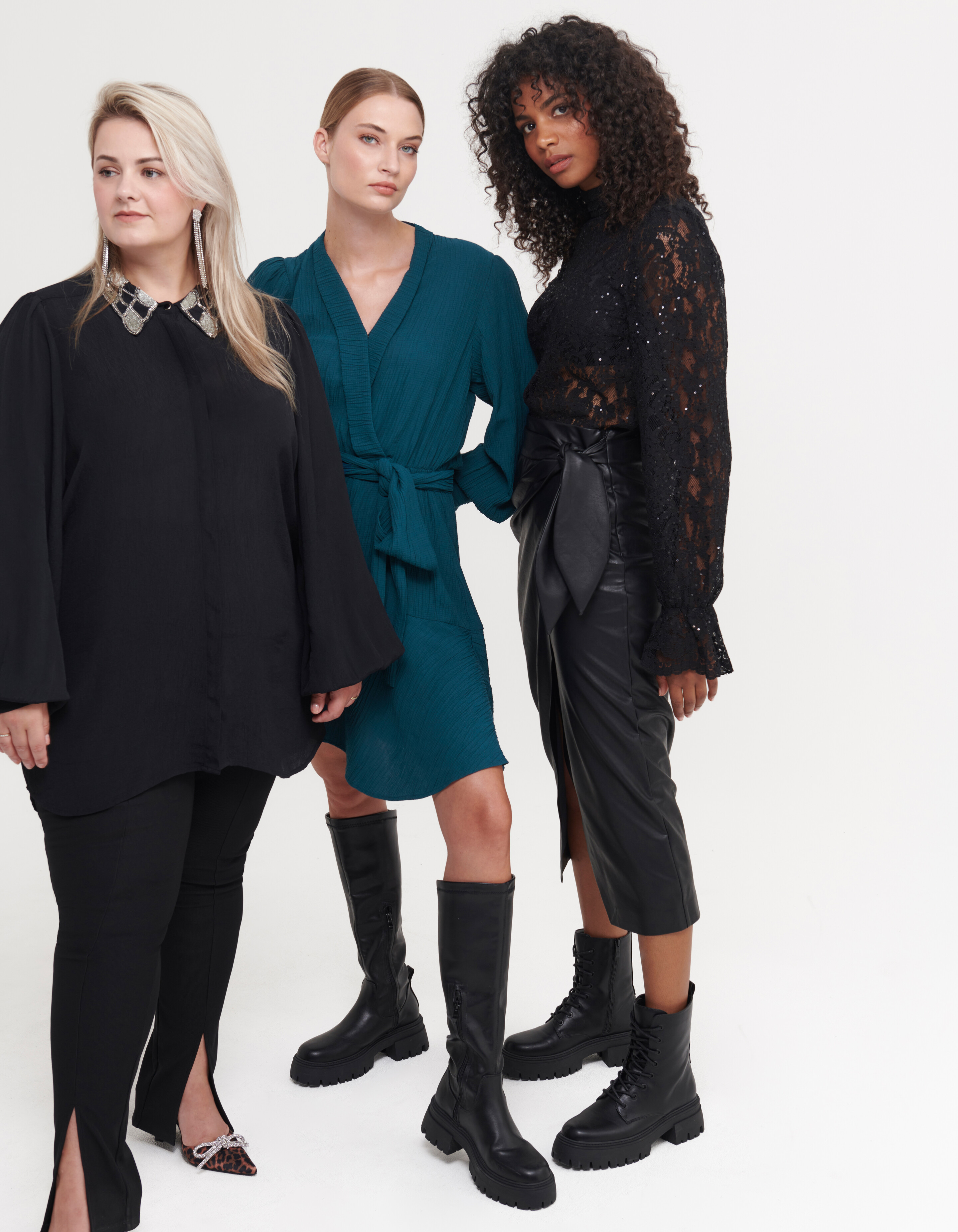Vegan Leren Midi Rok Zwart SHOEBY WOMEN