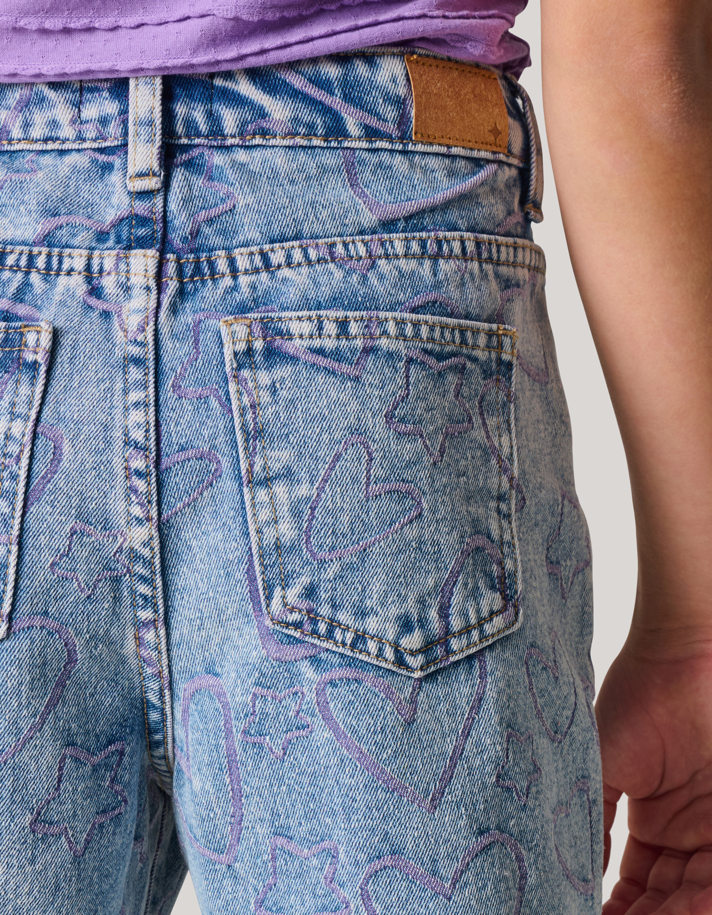 Printed Tapered Fit Jeans Blauw SHOEBY GIRLS