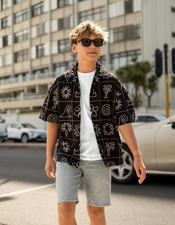 Embroidery Overhemd Zwart SHOEBY BOYS