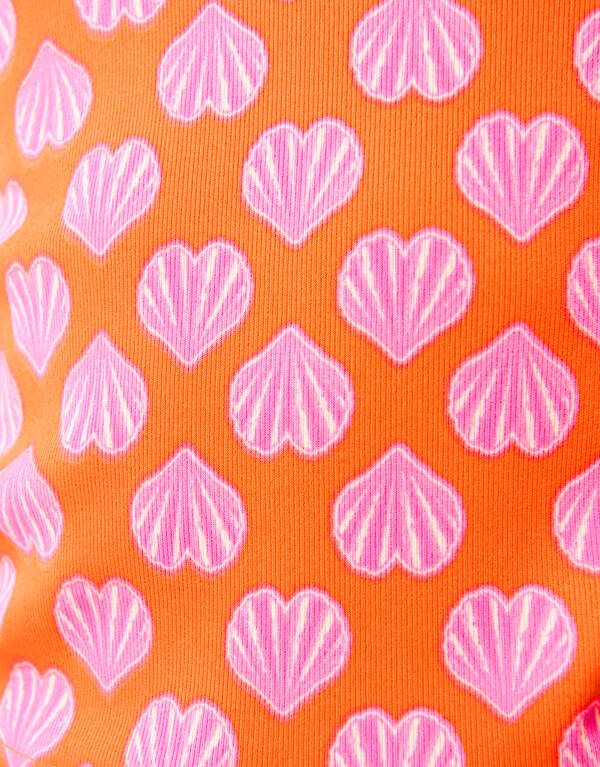 Schelpen Ruffle Rib Top Oranje SHOEBY GIRLS