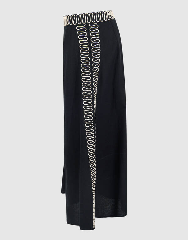 Embroidery Maxi Rok Zwart SHOEBY WOMEN