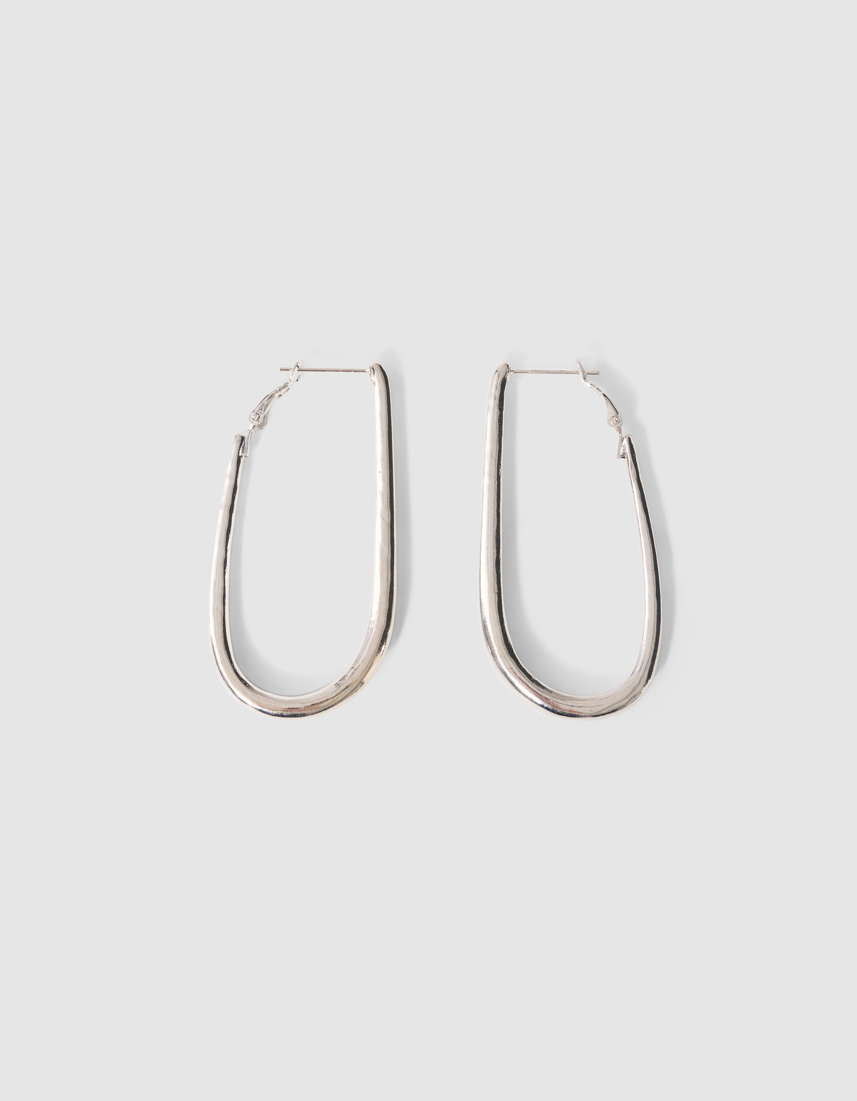 Rounded Square Oorbellen Zilver SHOEBY ACCESSOIRES