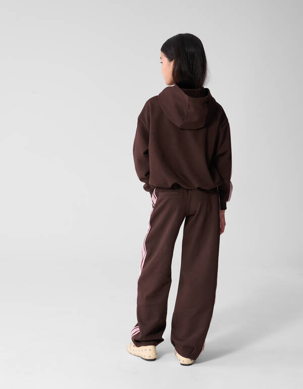 Tape Balloon Fit Hoodie Donkerbruin SHOEBY GIRLS