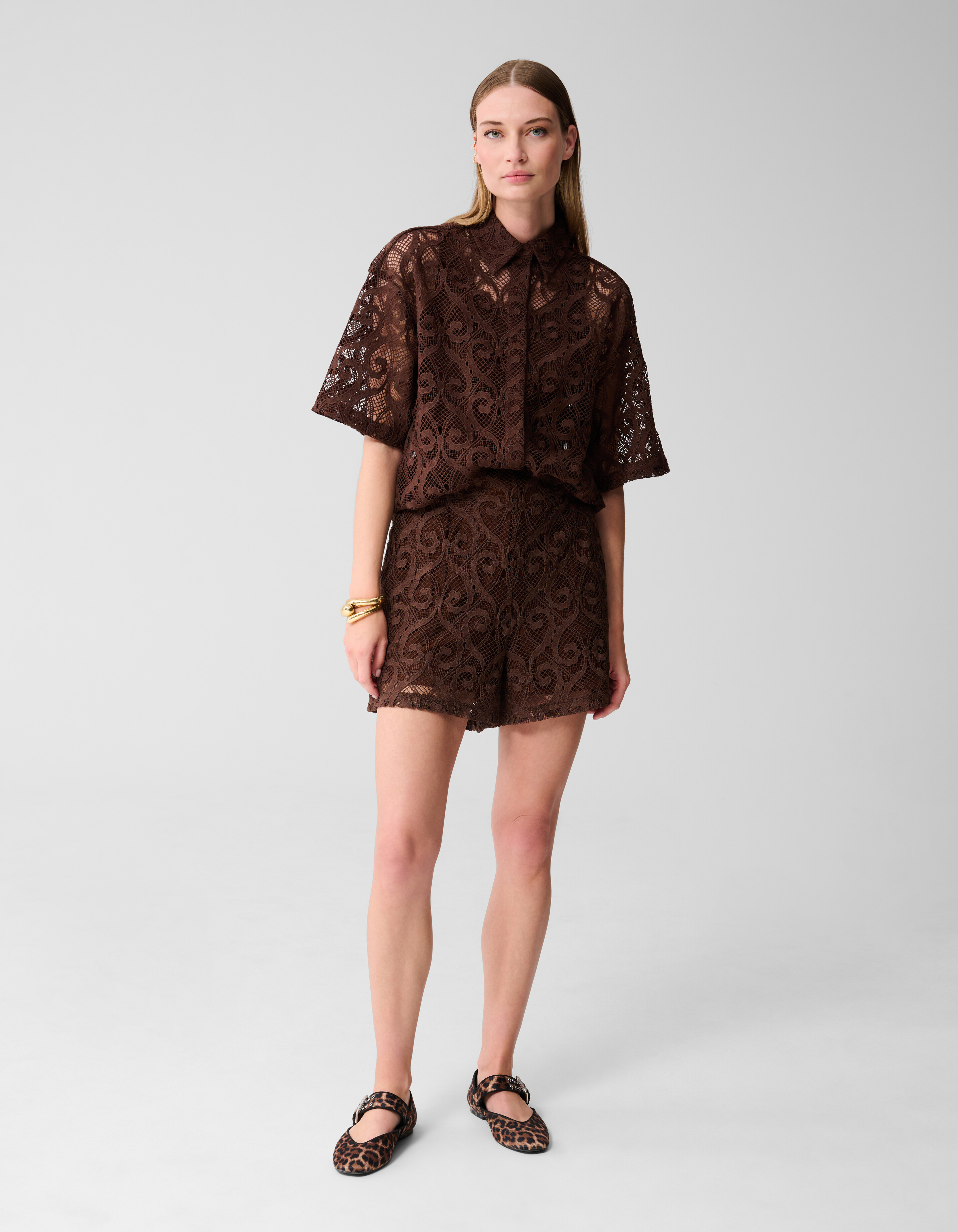 Kanten Short Donkerbruin SHOEBY WOMEN