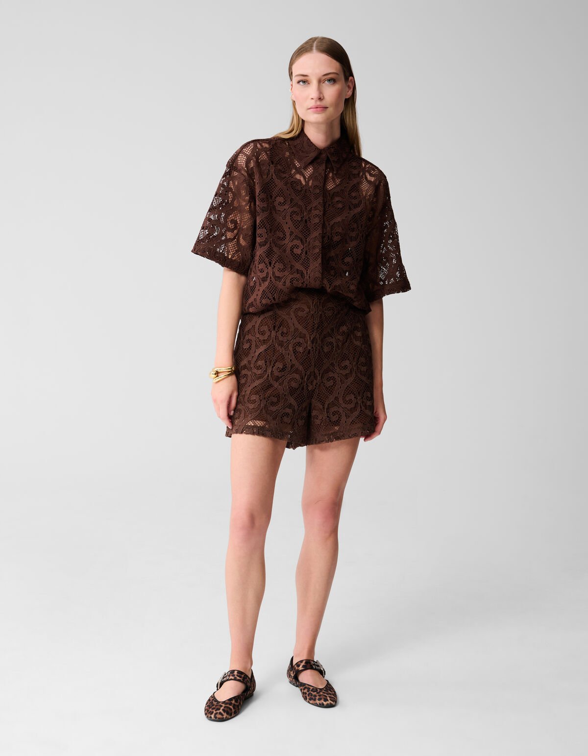 Kanten Short Donkerbruin SHOEBY WOMEN