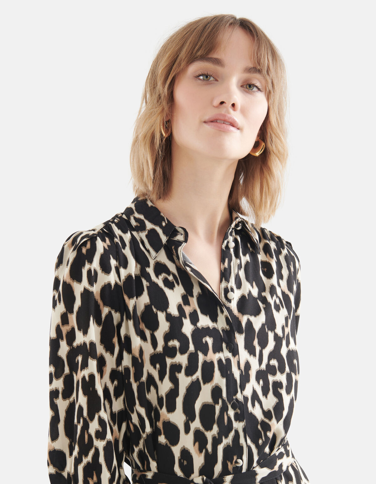 Leopard Midi Jurk Bruin SHOEBY WOMEN