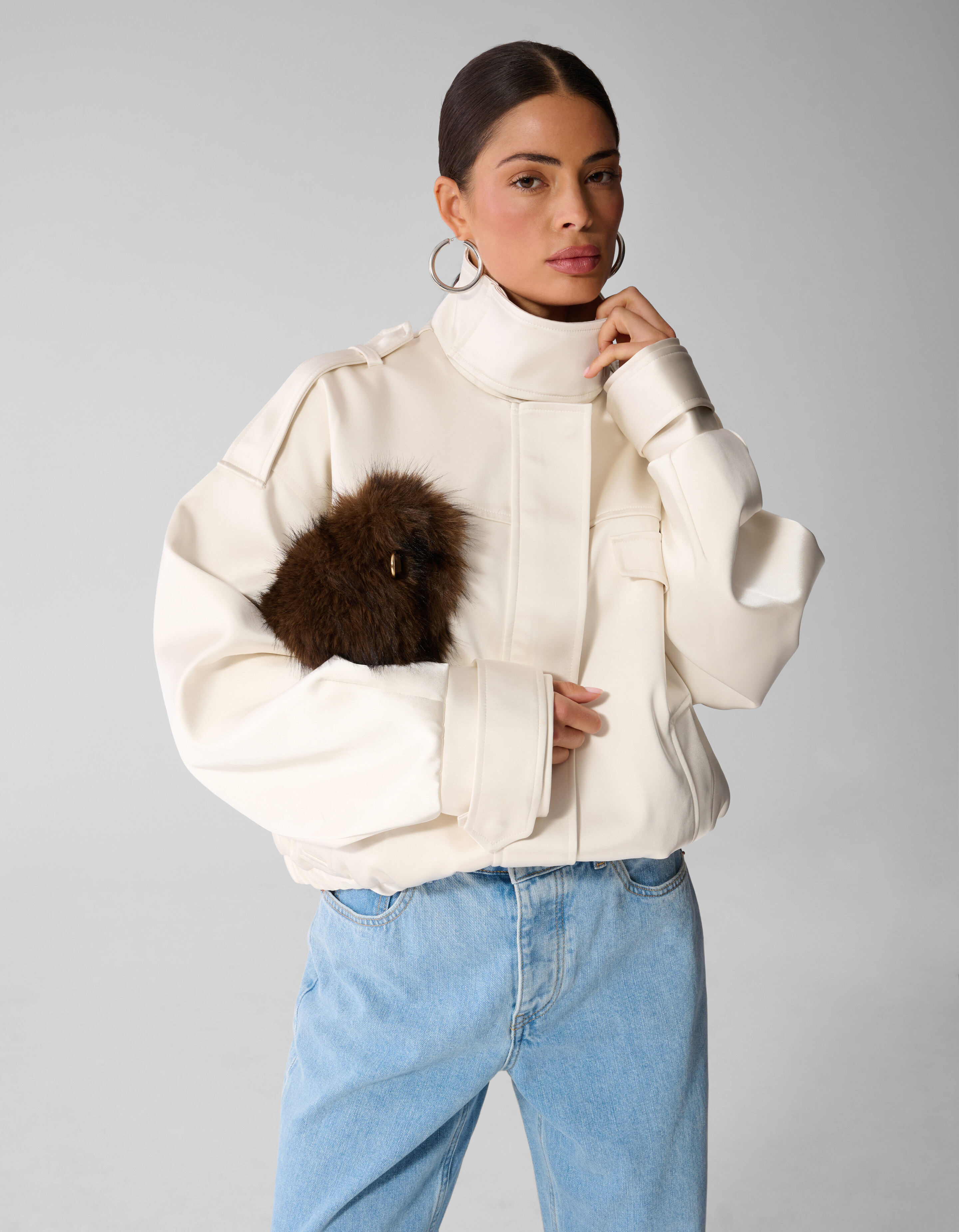 Oversized Bomberjack Gebroken Wit By Anna SHOEBY WOMEN