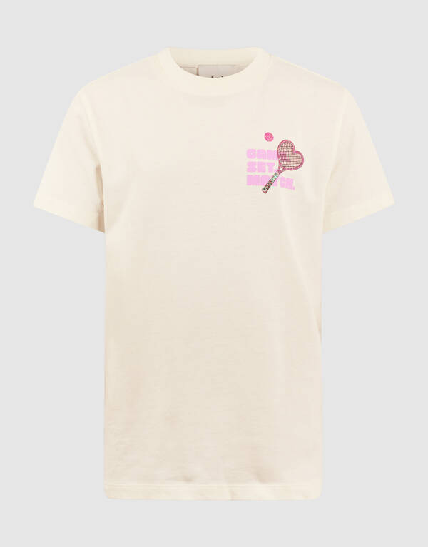 Heart Racket Artwork T-shirt Gebroken Wit SHOEBY GIRLS