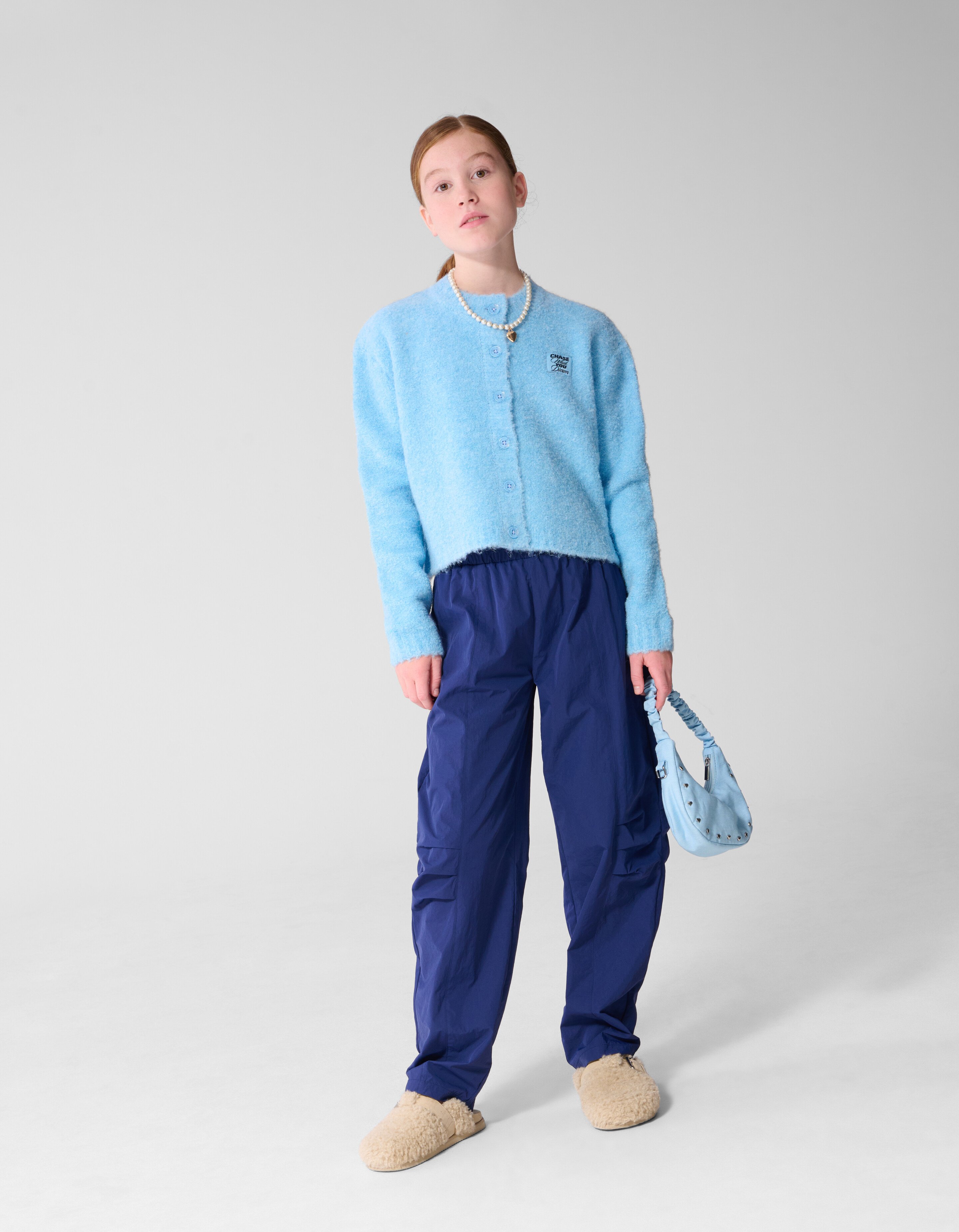 Loose Fit Pleated Broek Donkerblauw SHOEBY GIRLS