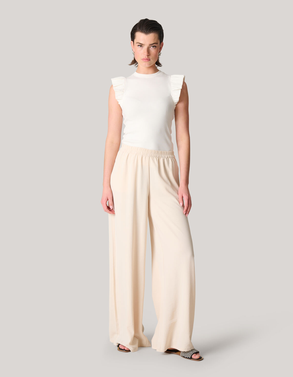 Jersey Ruffle Top Wit SHOEBY WOMEN
