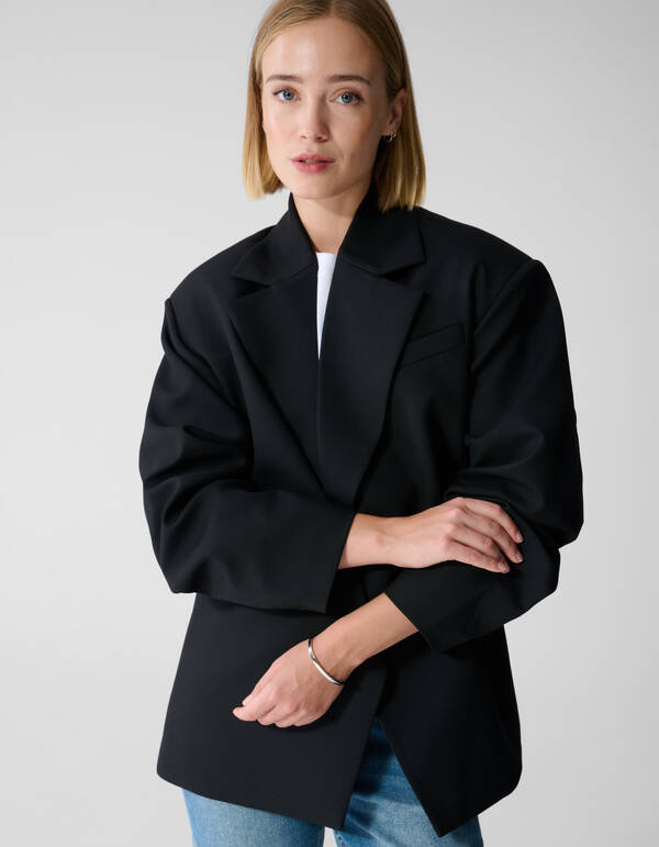 Oversized Shoulder Blazer Zwart By Lonneke SHOEBY WOMEN