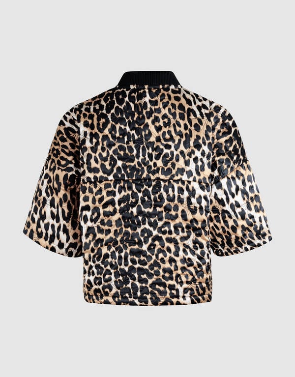 Short Sleeve Leopard Bomber Bruin SHOEBY WOMEN
