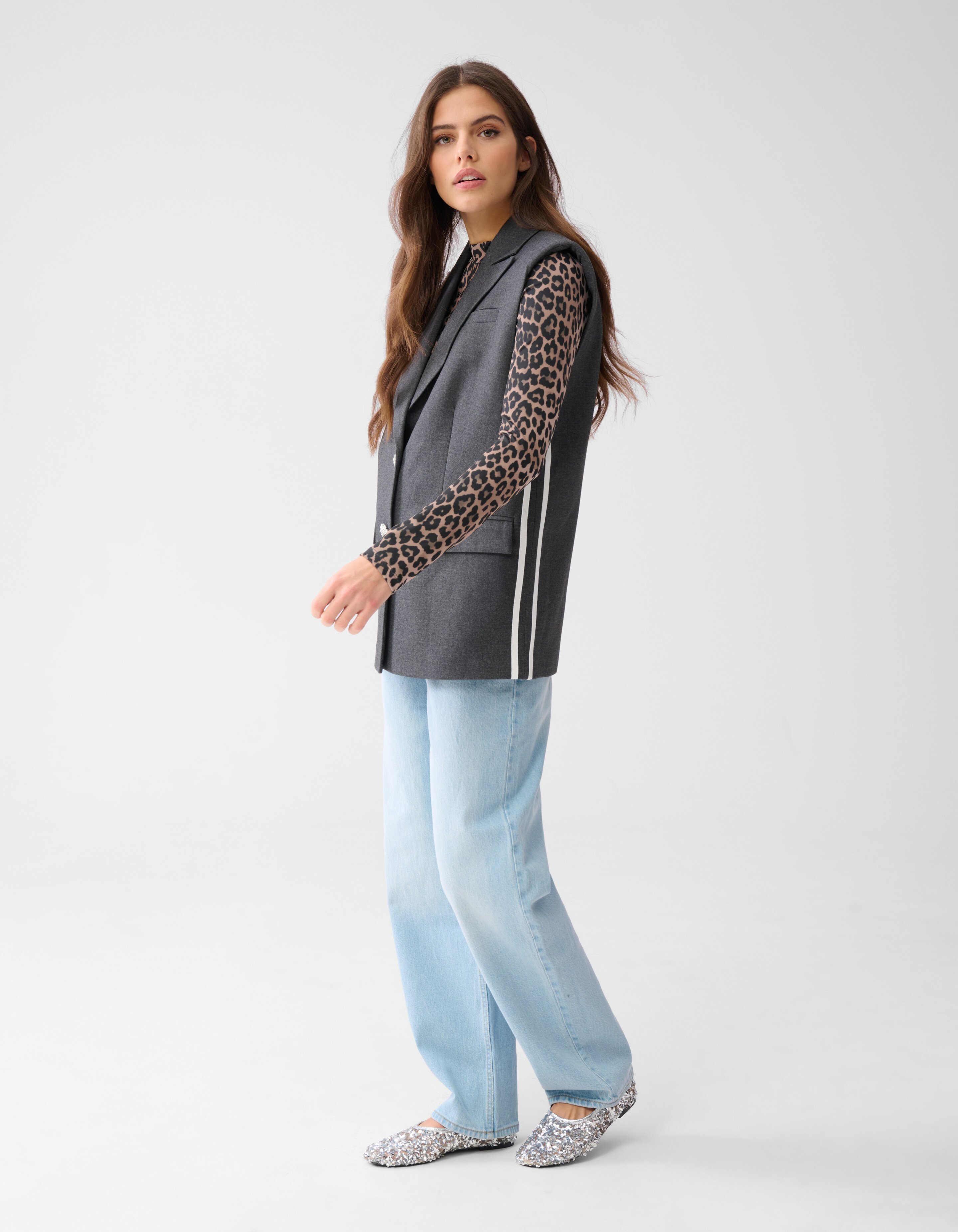 Sleeveless Sporty Gilet Donkergrijs SHOEBY WOMEN