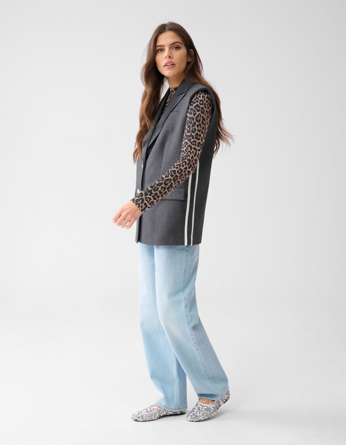 Sleeveless Sporty Gilet Donkergrijs SHOEBY WOMEN